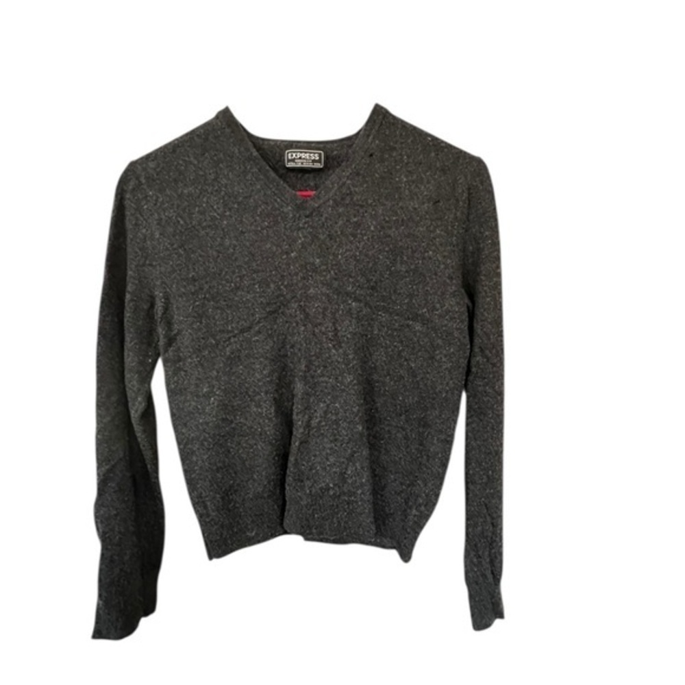 Express Charcoal V-Neck Sweater for Women